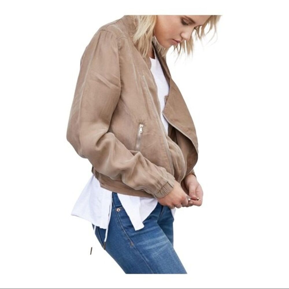 BlankNYC Faux Silk Bomber Jacket M